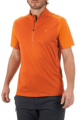 

Decathlon - Quechua Solid Men's Turtle Neck Orange T-Shirt