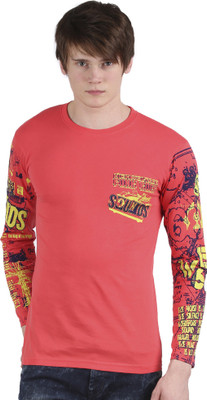 

Tease Denim Graphic Print Men's Round Neck Red T-Shirt, Tomato red
