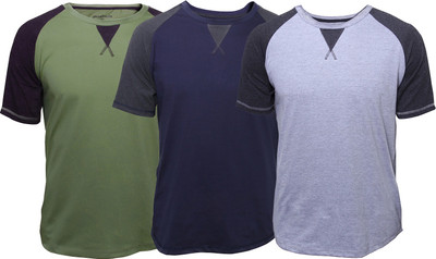

Poshuis Solid Men's Round Neck Green, Grey, Blue T-Shirt(Pack of 3), Blue;green;grey