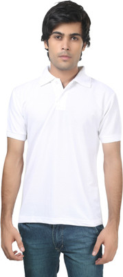 

Trendy Trotters Solid Men' Polo Neck White T-Shirt