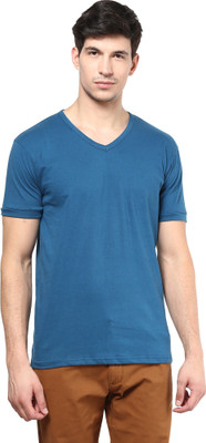

Izinc Solid Men's V-neck Light Blue T-Shirt