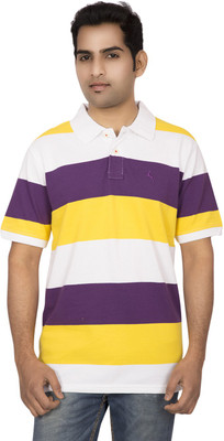 

Red Line Striped Men' Polo Neck Multicolor T-Shirt, Cyber