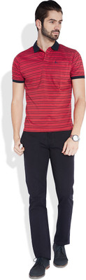 

Parx Striped Men's Polo Neck Red T-Shirt
