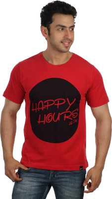 

Rigo Printed Men's Round Neck Red T-Shirt