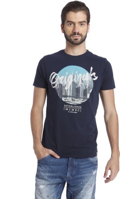 

Jack & Jones Printed Men's Round Neck Blue T-Shirt