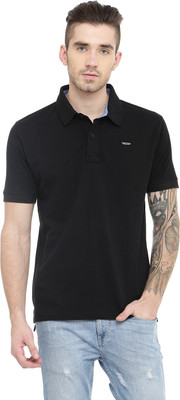 

Gritstones Solid Men' Polo Neck Black T-Shirt, Black18