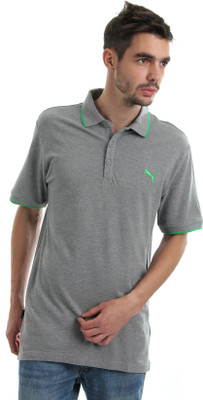

Puma Solid Men's Polo Neck Grey T-Shirt, Medium gray hea