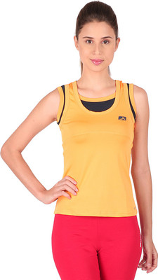 

Vector X Solid Women's Round Neck Yellow T-Shirt, Golden yellow