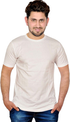 

INKIT Solid Men's Round Neck White T-Shirt