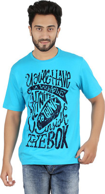 

Checkers Bay Printed Men's Round Neck Light Blue T-Shirt, Ocean blue