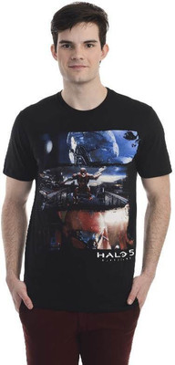 

Halo 5 Printed Men's Round Neck Black T-Shirt