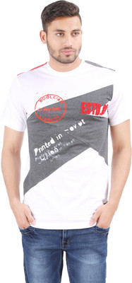 

Al-Harsha Trend Printed Men's Round Neck White, Grey T-Shirt, Grey;white