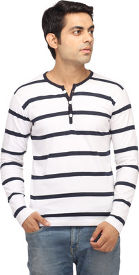 

Leana Striped Men's Henley Blue, White T-Shirt, Navy-white