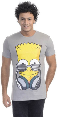 

Simpsons Printed Men's Round Neck Grey T-Shirt