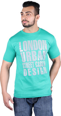 

Shineway Printed Men's Round Neck Multicolor T-Shirt, Green