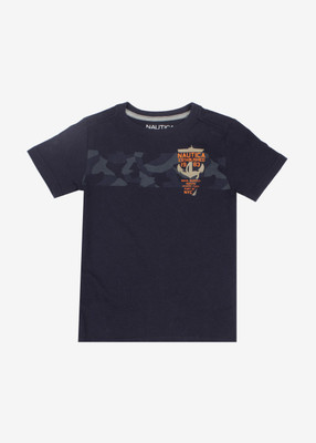 

Nautica Boys Solid T Shirt(Blue, Pack of 1, 416