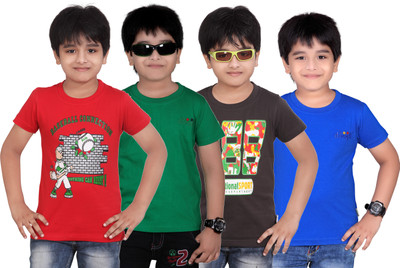 

FabTag - Dongli Boys Solid T Shirt(Multicolor, Pack of 4