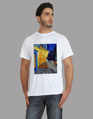 

Trionic Printed Men's Round Neck White T-Shirt, Snow white