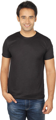 

Quetzal Solid Men's Round Neck Black T-Shirt