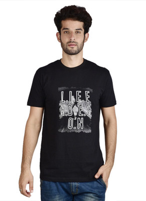 

Menlo Graphic Print Men's Round Neck Black T-Shirt