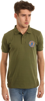 

Wrangler Solid Men's Polo Neck Green T-Shirt, Olive