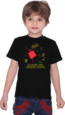 

Tantra Boys Graphic Print Cotton T Shirt(Black, Pack of 1)