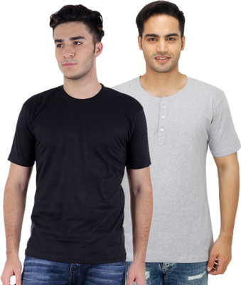 

Sanvi Traders Solid Men Round Neck Multicolor T-Shirt(Pack of 2, Multicolour