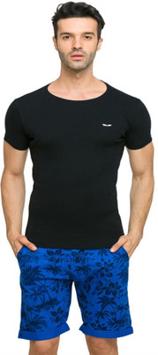 

Status Quo Solid Men's Round Neck Black T-Shirt