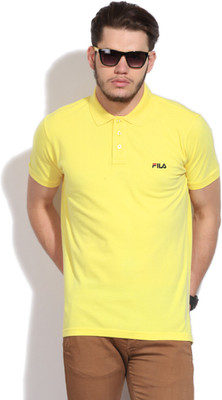 

Fila Solid Men's Polo Neck Yellow T-Shirt