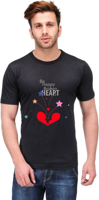 

Trendster Printed Men's Round Neck Black T-Shirt