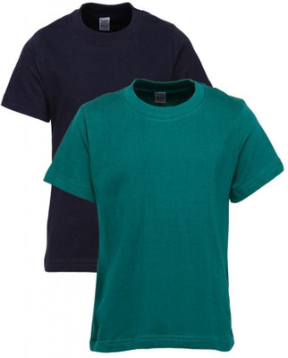 

Gkidz Boys Solid T Shirt(Blue, Pack of 2, Green