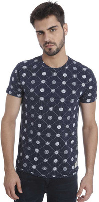 

Jack & Jones Printed Men's Round Neck Blue T-Shirt, Navy blazer