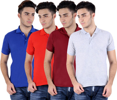 

Sanvi Traders Solid Men Polo Neck Multicolor T-Shirt(Pack of 4