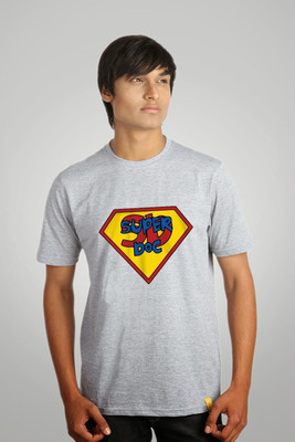 

Campus Sutra Printed Men Round Neck Grey T-Shirt