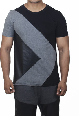

Fugazee Lifestyle Solid Men' Round Neck Black, Grey T-Shirt, Black;charcoal