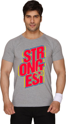 

SayItLoud Printed Men's Round Neck Grey T-Shirt