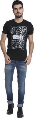 

Jack & Jones Printed Men's Round Neck Black T-Shirt