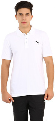 

Puma Solid Men's Polo Neck White T-Shirt