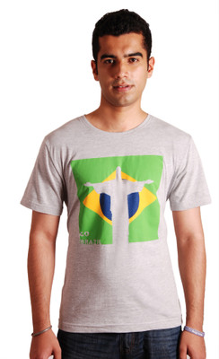 

Rigo Printed Men's Round Neck Grey T-Shirt