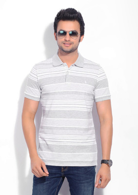 

United Colors of Benetton. Striped Men's Polo Neck Grey T-Shirt, 907