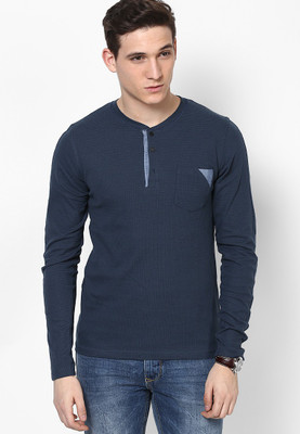 

Jack & Jones Solid Men's Round Neck Dark Blue T-Shirt, Midnight navy