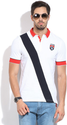 

REEBOK Solid Men' Polo Neck White T-Shirt