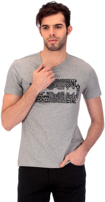 Saiints Graphic Print Men's Round Neck Grey T-Shirt