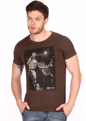 

Fritzberg Printed Men's Round Neck Brown T-Shirt
