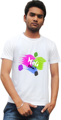 

Tied Ribbons Graphic Print Men's Round Neck White T-Shirt