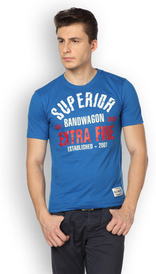 

DIFFERENCE OF OPINION Graphic Print Men's Round Neck Blue T-Shirt