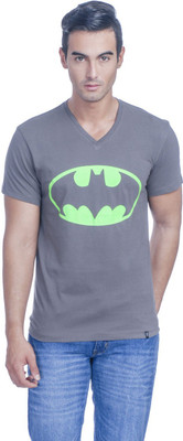 

DC Comics Printed Men's Round Neck Grey T-Shirt, Pewter