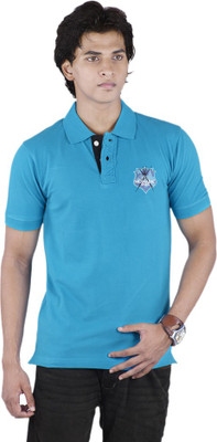 

Bib & Tucker Solid Men's Polo Neck Blue T-Shirt, Blue jewel