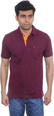 

Studio Nexx Solid Men's Polo Neck Maroon T-Shirt