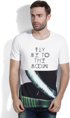 

ADIDAS Printed Men's Round Neck White T-Shirt, Meleqtg